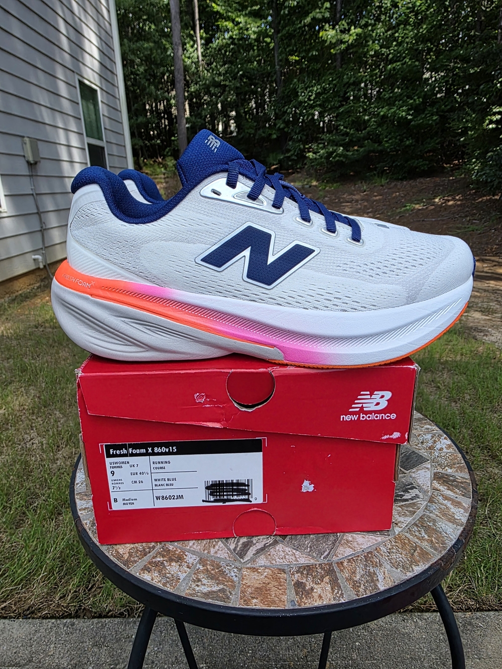 New Balance FF X 860 V15 W8602JM White Running Shoe W Sz 9 /M Sz 7.5 Worn 1x Box